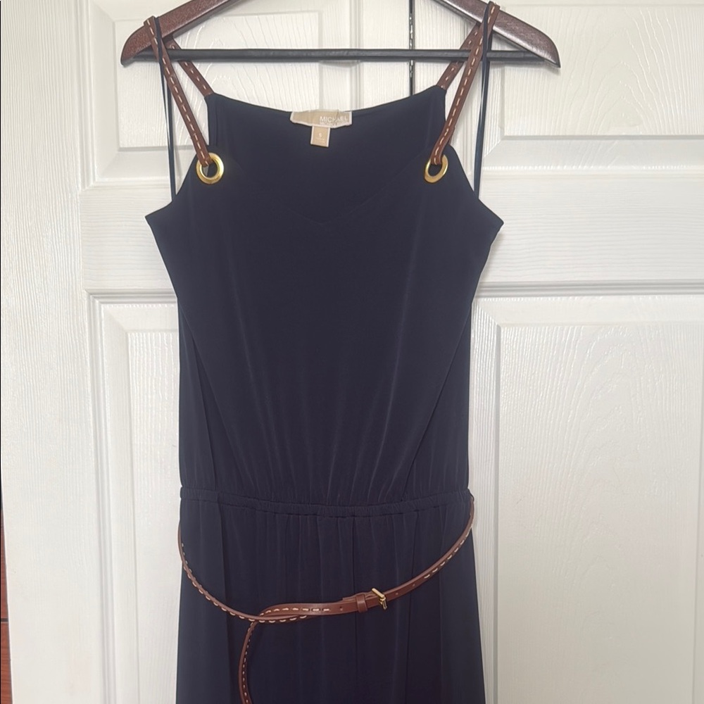 Michael Kors Blue Spaghetti Strap Maxi Dress